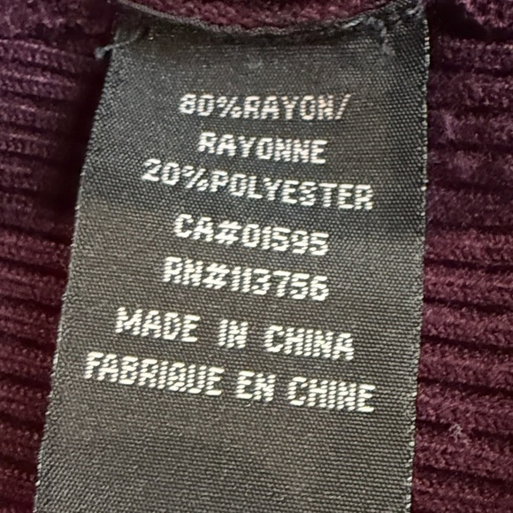 Majora Sweater Deep Purple Ribbed Knit Cuffed Sleeves Women’s Sz M - Picture 10 of 10